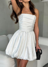 Celeste - Strapless Bubble Mini Dress