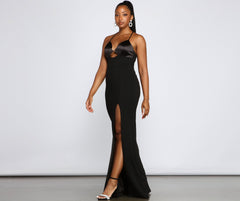 Amelie Formal High Charming Slit Crepe Dress S.o. Long Dresses