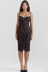 Spaghetti Strap Bodycon Lace Dress
