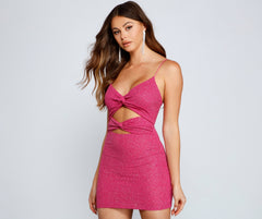 Glitzy Twist Glitter Mini Dress - Lady Occasions