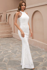 Halter Neck Sequin Charming Mermaid Prom Dress
