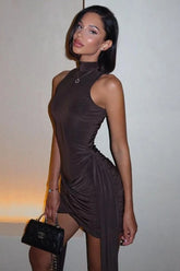 Irregular Ruched Mini Dress