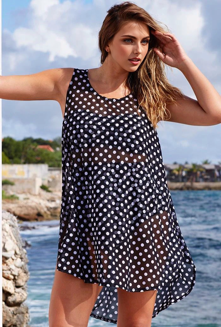 Julia Fashion - Summer Sexy Women Polka Dot Bathing Suit Dress