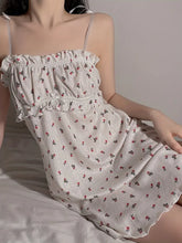 Spaghetti Warm-Season Gown Flowered Mini With Strap Print Summer Print Mini Dress