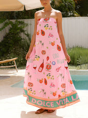 Casual Vacation Floral Print Maxi Dress