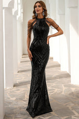 Halter Neck Sequin Charming Mermaid Prom Dress