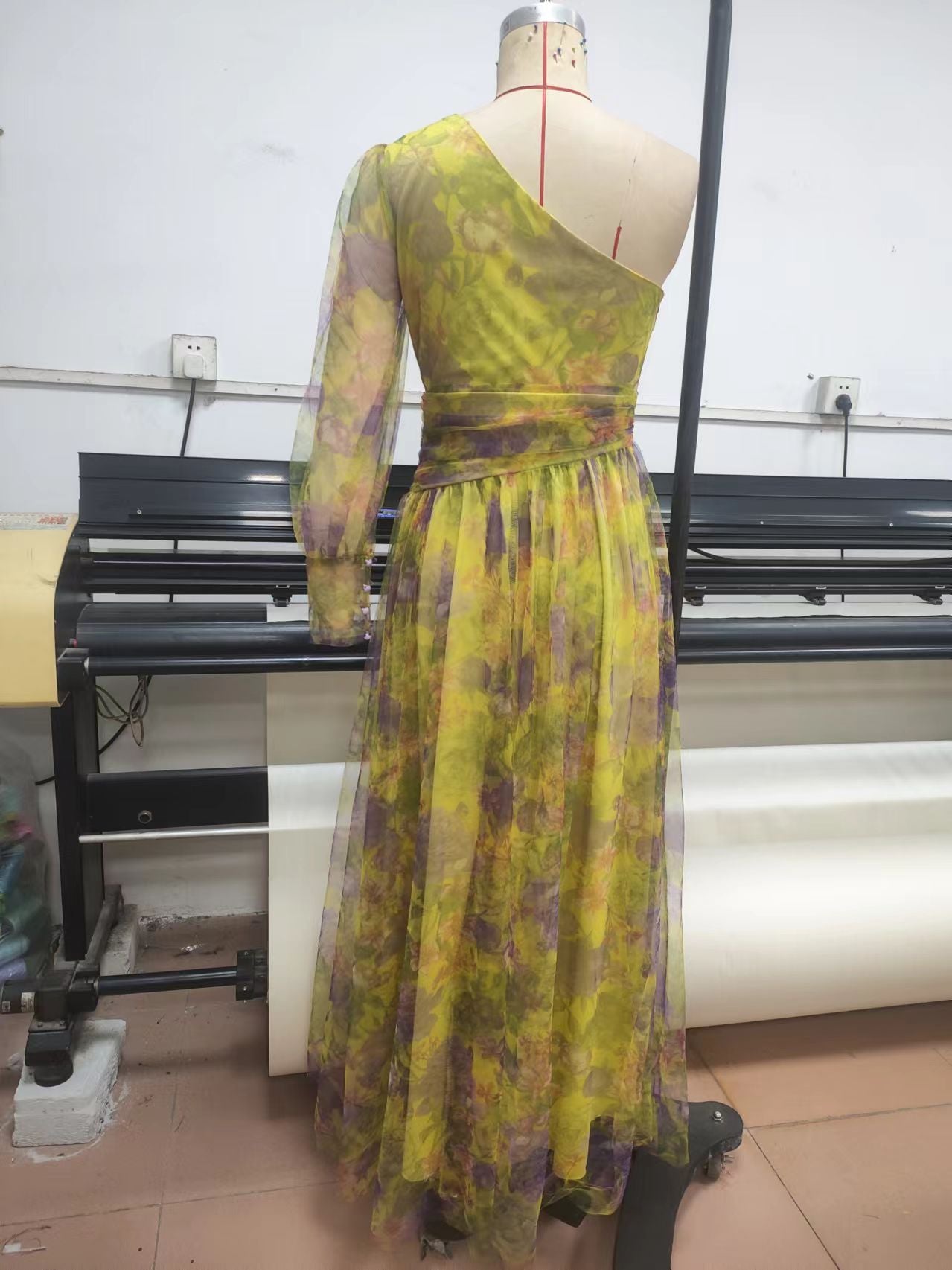 One Shoulder Printed Elegant Slim Fit Dress