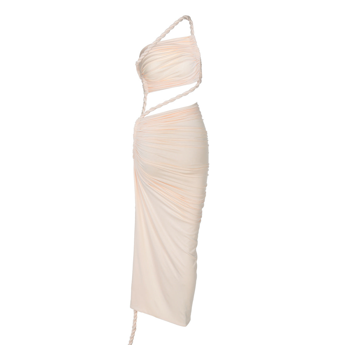Delia Asymmetrical Dress - Beige