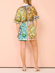 Special Satin Stylish Print Mini Dress Dresses