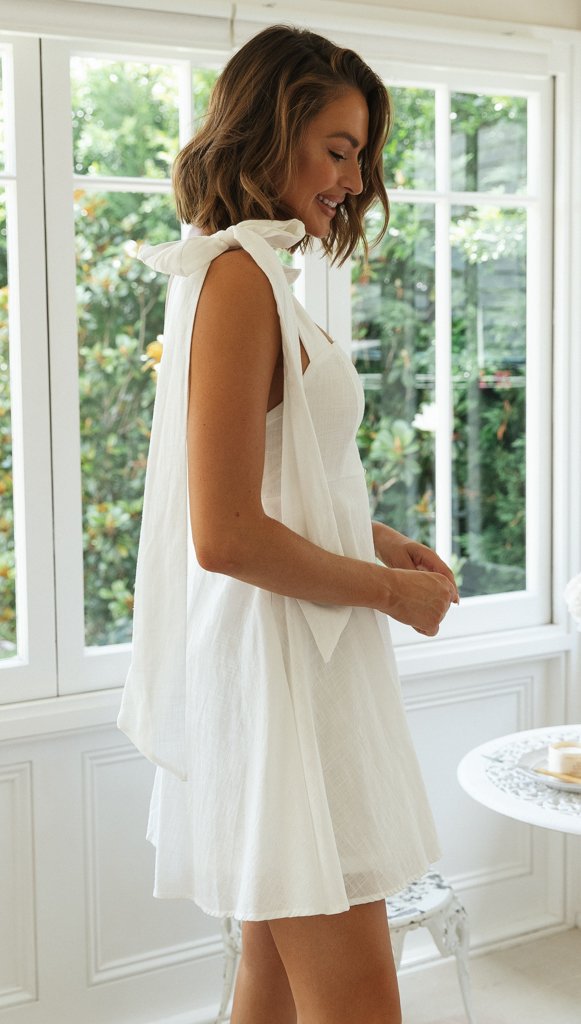 Pepper Pots Mini Dress - White