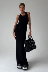Distressed Slim Tank Top Knit Bodycon Maxi Sweater Dress