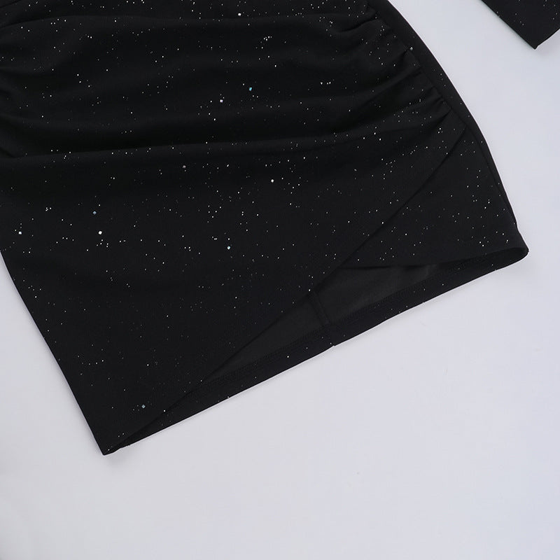 Graceful edge Dress-Black