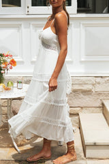 Ruffled Strap A-Line Flared Boho Dress