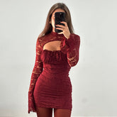 Ingram Mini Dress - Maroon