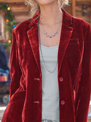 Velvet Solid Color Fashion Casual Suit Jacket