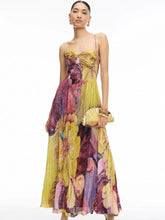 Kiara Multicolored Ikat Print Maxi Dress
