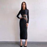 Nightfall Charm Dress-Black
