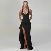 Maven Sheath Dress With Slit - Black