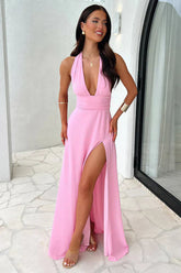 LOMASI - ELEGANT HALTER BACKLESS EVENING DRESS