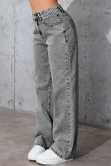 Casual High Waist Relaxed Straight Leg Jeans