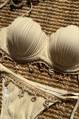 Solid Shell Petal Structured Bikini Set