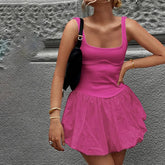 Drama in Town Mini Dress -Rose Red