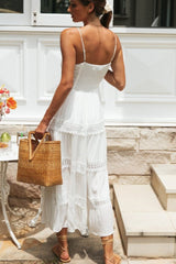 Ruffled Strap A-Line Flared Boho Dress