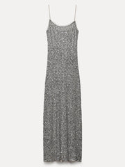 Sequin Slip Round Neck Dress