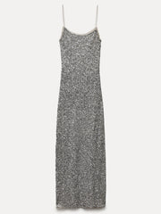 Sequin Slip Round Neck Dress