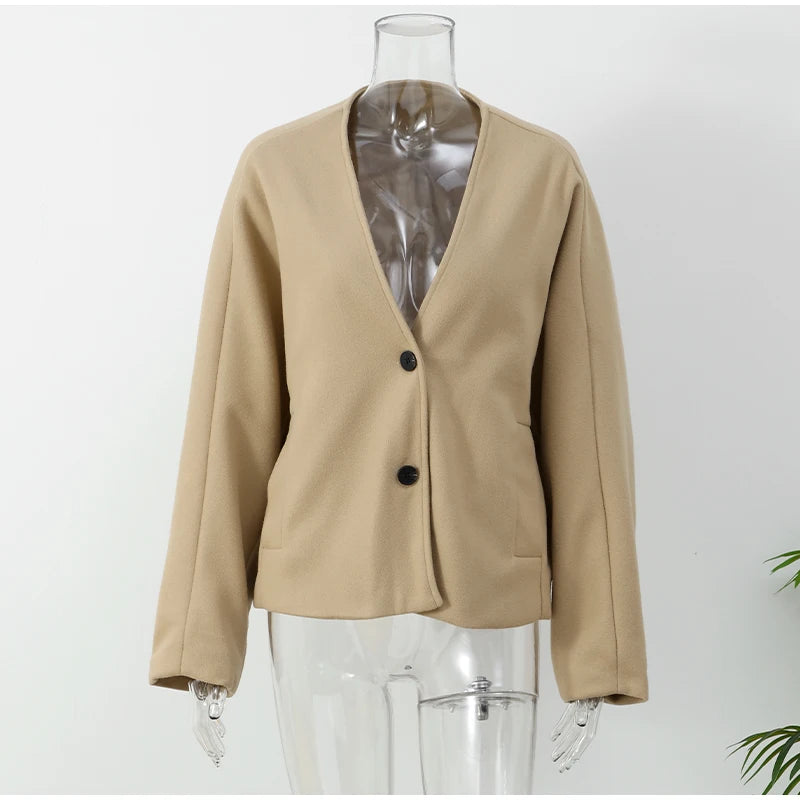 Fashion Solid Elegant Stylish Casual Short Coat