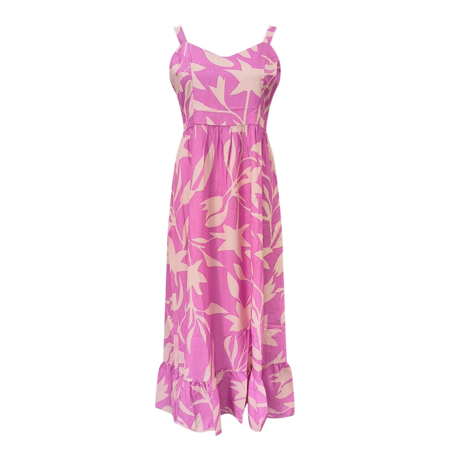JuliaFashion - 2024 Summer Women's Fashion Print Strap Maxi Sleeveless A-Line Mid Waist Party Beach Casual Boho SunVestidos Dress