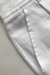 Tortoiseshell Button High Waist Linen Shorts