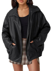 Women's Leather Jacket �Locomotive-InspiRed Style