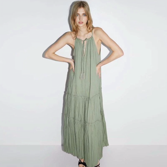 JuliaFashion - Sexy Loose Strap Maxi Boho Dress