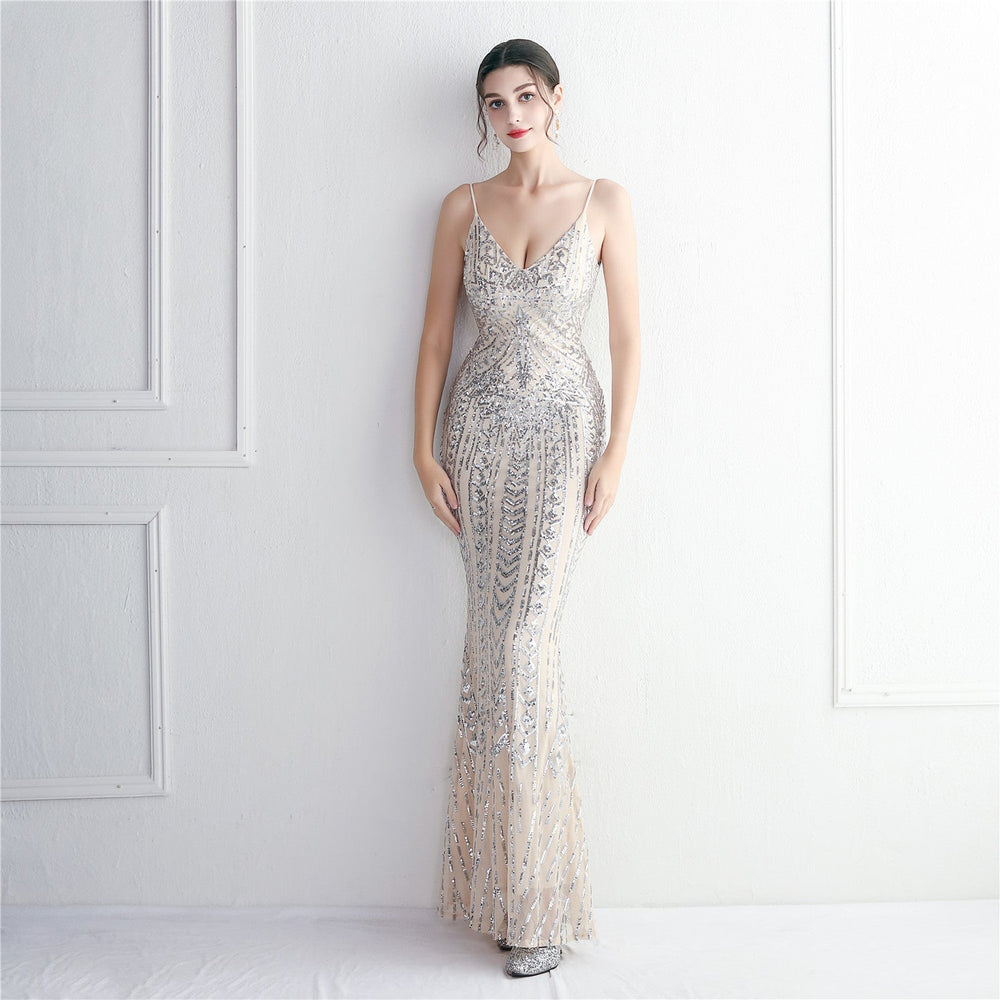 Taisia Formal Stylish Sequin Scroll Dress S.o. Long Dresses