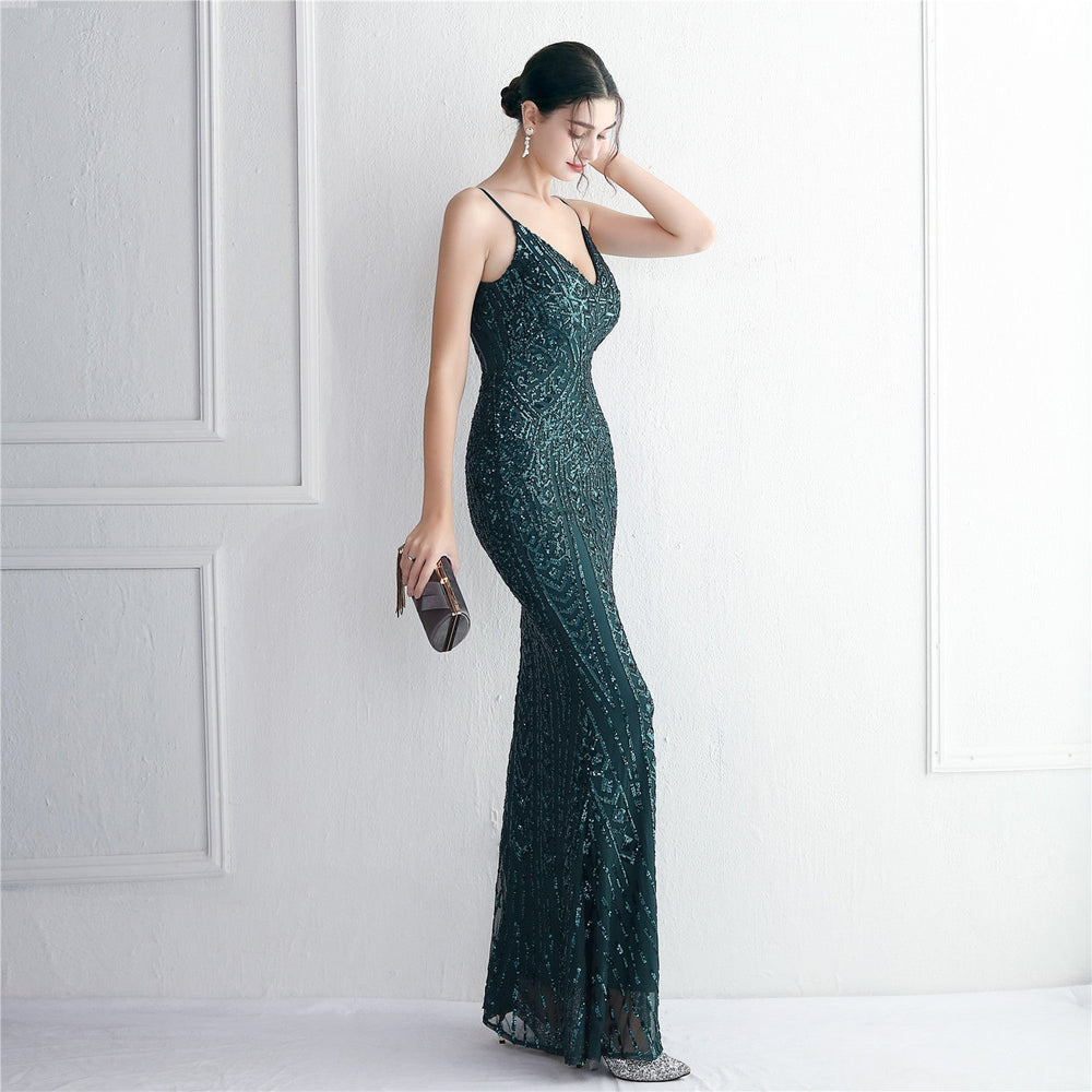 Taisia Formal Stylish Sequin Scroll Dress S.o. Long Dresses