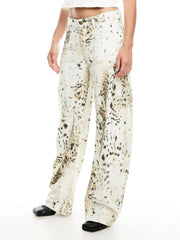 Loose-Fitting Horseshoe Print Jeans