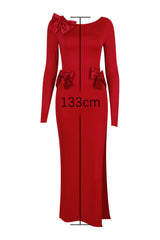 Lavele Red Bow Maxi Dress