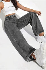High Waist Chic Straight Relaxed Jeans