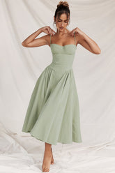 Carolyn - Sleeveless Corset Midi Dress