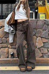 Retro 90s Style Dark Brown Jeans