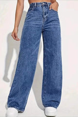 High Waist Chic Straight Relaxed Jeans