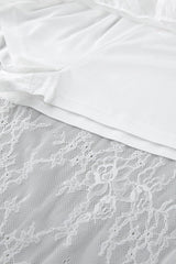 Lace Sheer Split Ruffle Asymmetrical Skirt