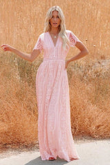 Sheer V Neck Bodycon Maxi Dress