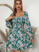 Leaf Print Sleeveless Midi Dress S / White Dresses