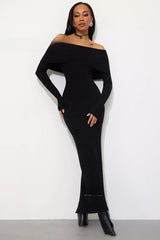 Knit Off Shoulder Sweater Dress