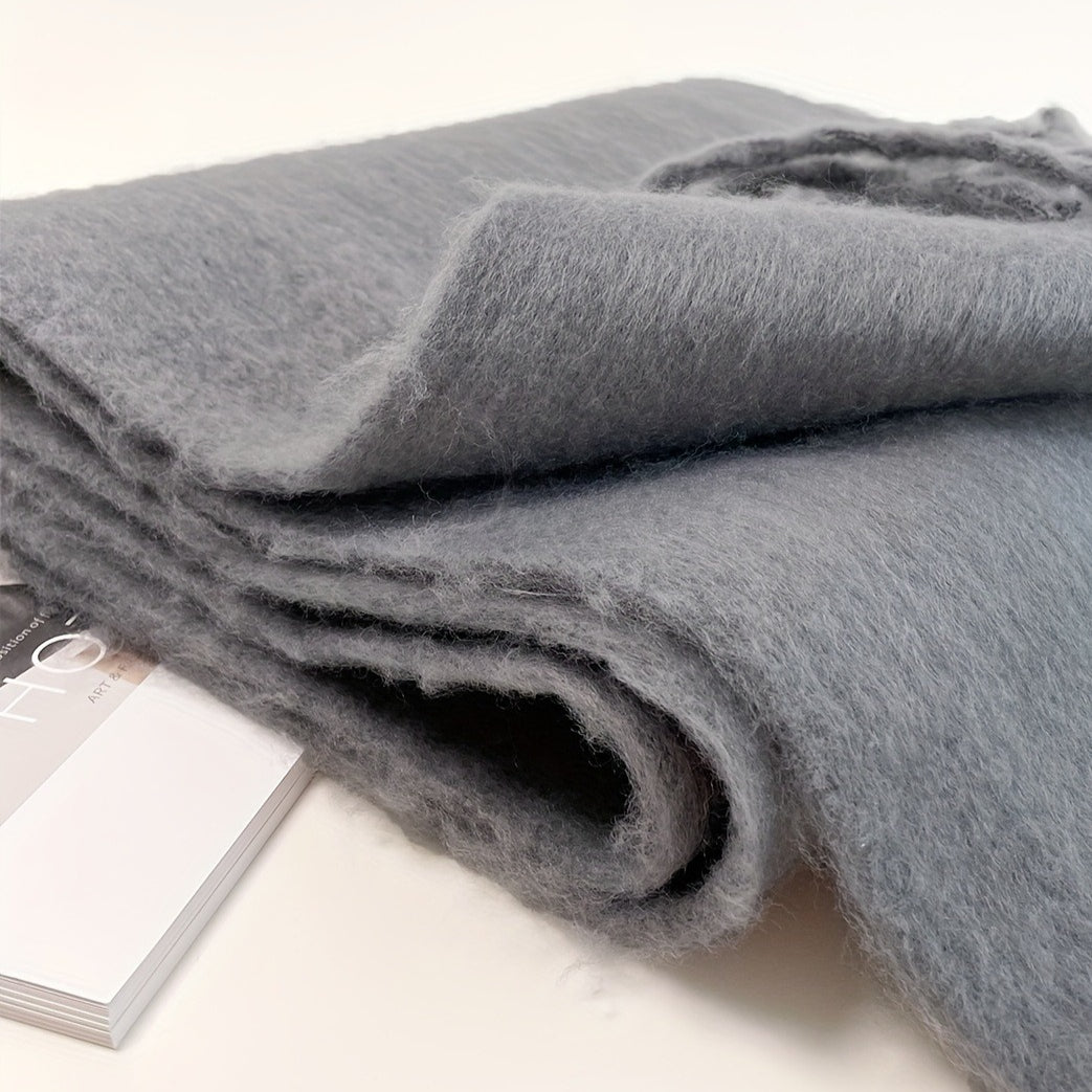 Solid Color Mohair Christmas Scarf