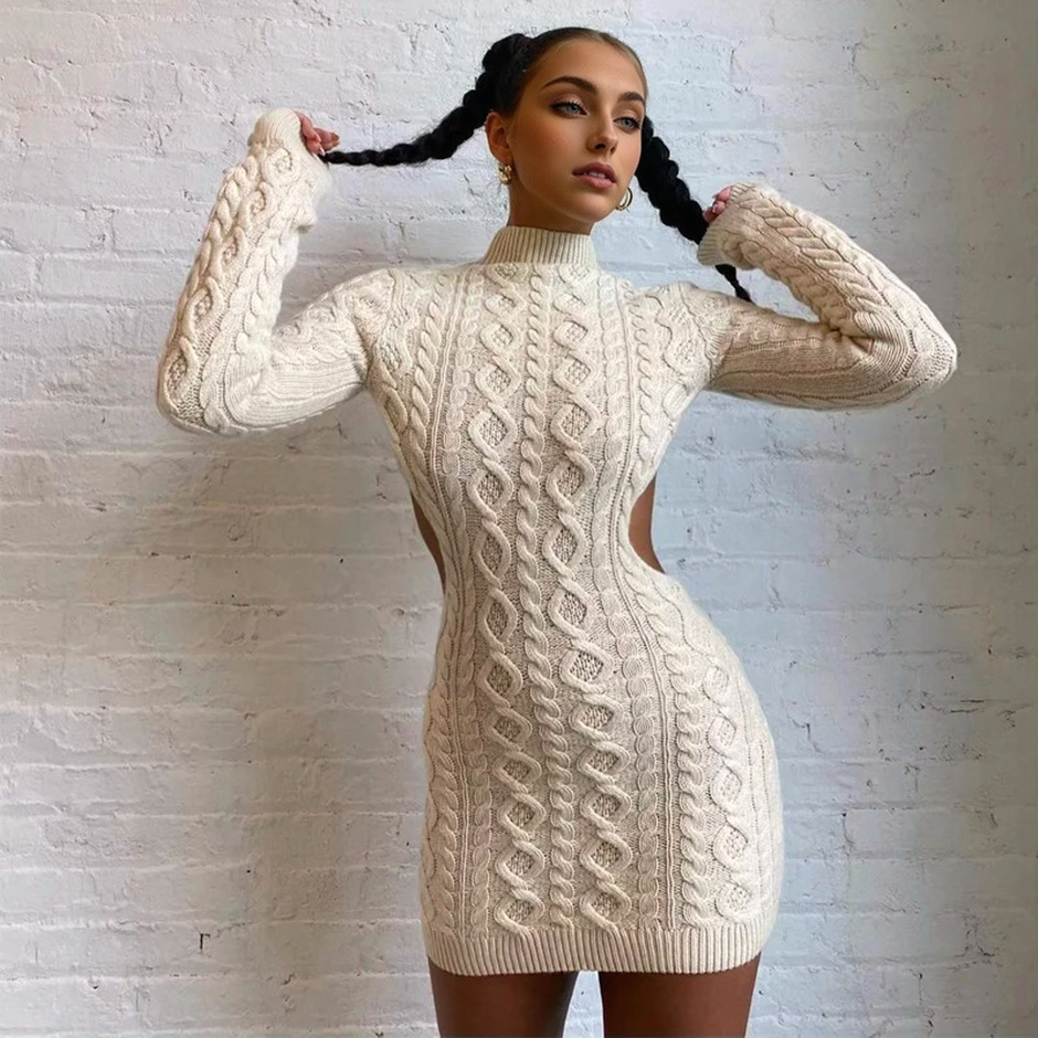 Julia Fashion - Women Knit Sweater Dress