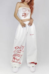 High Waist Loose Wide Leg Casual Sporty Pants