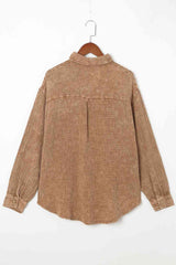 Blouse Textured With Buttons Clothes